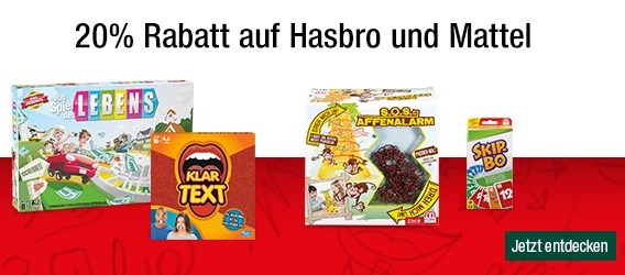 Bild zu Galeria Kaufhof: 20% Rabatt auf Gesellschaftsspiele von Hasbro und Mattel