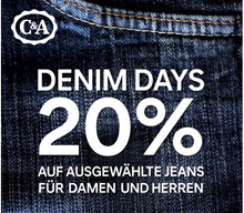 Bild zu C&A: Denim Days – 20% Rabatt auf ausgewählte Jeans + 10% Newsletter Rabatt