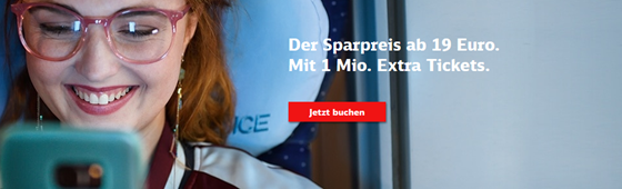 Bild zu DB: eine Millionen ICE Tickets zum Sparpreis für Strecken quer durch Deutschland ab 19,90€