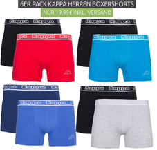 Bild zu 6er Pack Kappa Herren Boxershorts für 19,99€ inklusive Versand