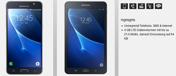 Bild zu Blau Allnet XL (Allnet-Flat, SMS-Flat, 4GB LTE Datenvolumen) im o2 Netz inkl. Smartphone + Samsung Tab für 19,99€ im Monat