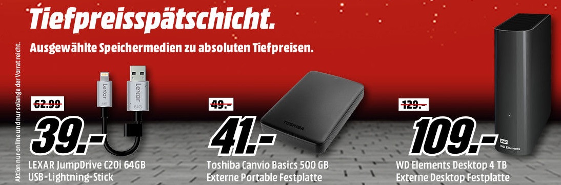 Bild zu Media Markt Tiefpreisspätschicht mit verschiedenen Speicherartikeln, z. B. Sandisk Ultra Flair USB-Stick (128 GB) für 22€