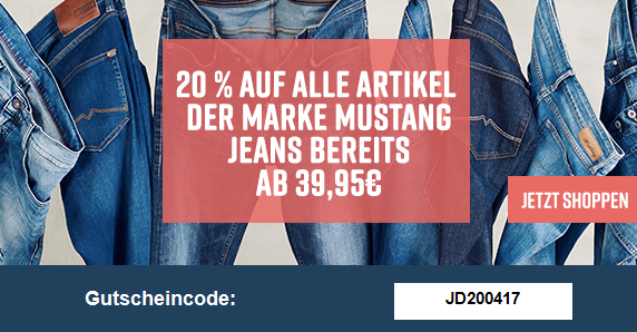 Bild zu Jeans Direct: 20% Rabatt auf alle Mustang Artikel