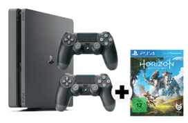 Bild zu Sony PlayStation 4 Slim (PS4) 1TB + 2. Controller + Horizon-Zero Dawn für 289€ (Vergleich: 368,59€)