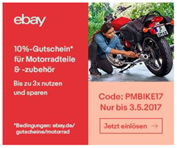 Bild zu eBay: 10% Rabatt auf Motorradteile & –zubehör (bei Bezahlung per PayPal)