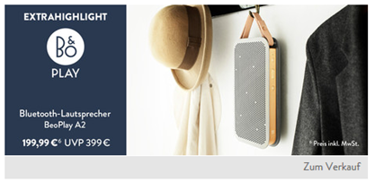 Bild zu Bang & Olufsen BeoPlay A2 Bluetooth Lautsprecher für 199,99€