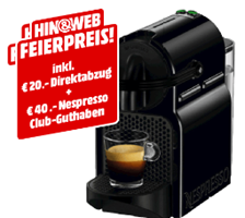 Bild zu DELONGHI Nespresso Inissia Kapselmaschine schwarz oder creme für je 39€