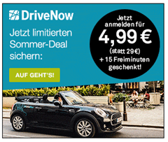 Bild zu DriveNow: Anmeldung nur 4,99€ (anstatt 29€) inkl. 15 Freiminuten