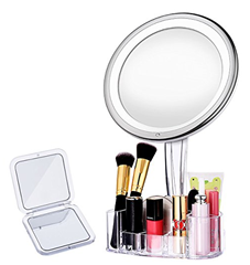 Bild zu LiSmile LED Kosmetikspiegel mit 10- facher Vergrößerung inkl. Aufbewahrungsbox + Taschenspiegel für 26,99€