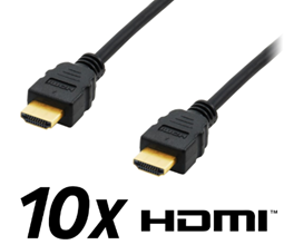Bild zu 10er Pack Equip HDMI-Kabel 3m schwarz (Typ A, 19-polig, Ethernet) für 19,90€