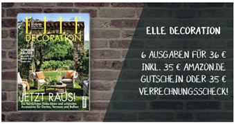 Bild zu 6 Ausgaben der Zeitschrift “ELLE Decoration” für 36€ + 35€ Verrechnungsscheck