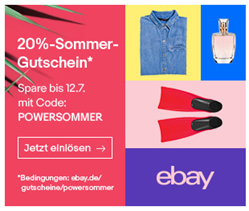 Bild zu [nur noch heute] eBay: 20% Rabatt bei ausgewählten Händlern auf alles für den Urlaub: von Mode bis Sportartikel & Autozubehör