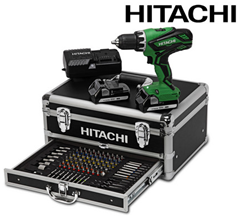 Bild zu Hitachi 18-V-Akku-Bohrschrauber (2x 1,5-Ah-Akku + Koffer) mit 100-teiligem Zubehörset für 135,90€