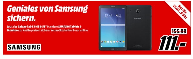 Bild zu [bis Freitag 9 Uhr] Samsung Tablet + Monitore zu guten Preisen bei MediaMarkt