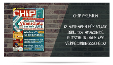 Bild zu Jahresabo der Zeitschrift “Chip Premium” (12 Ausgaben) für 87,60€ + 70€ Amazon.de Gutschein