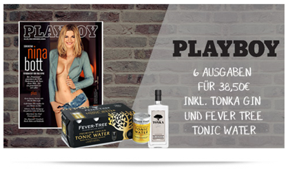 Bild zu 6 Ausgaben Playboy für 37,50€  + TONKA GIN inkl. 8 Dosen Fever Tree Tonic Water (8 x 150ml) für einmalig 1€ dazu