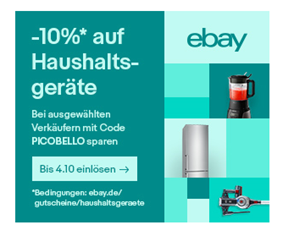 Bild zu eBay: 10% Rabatt auf ausgewählte „Haushaltgeräte“ bei Zahlung per Paypal
