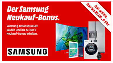 Bild zu MediaMarkt Neukauf-Bonus: bis zu 300€ Direktrabatt auf Samsung Produkte