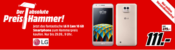 Bild zu [Super] LG X Cam Smartphone (13,2 cm (5,2 Zoll) Touch-Display, 16 GB interner Speicher, Android 6.0) für 111€ (Vergleich: 179€)