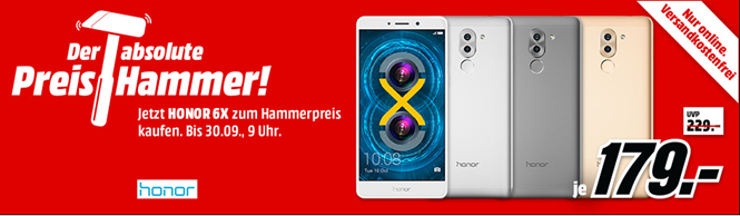 Bild zu Honor 6X Smartphone (13,97 cm (5,5 Zoll) Full HD Display, 32 GB interner Speicher, Android OS) für 179€
