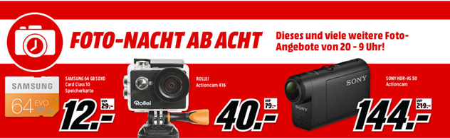 Bild zu MediaMarkt “Foto Nacht Ab Acht”, so z.B. SAMSUNG SDXC Speicherkarte 64 GB für 12€