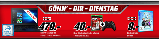 Bild zu MediaMarkt “Gönn dir Dienstag”, so z.B. xBox One Controller inkl. NBA 2K17 für 40€ inklusive Versand