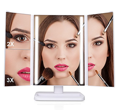 Bild zu Dreifacher 24-LED Licht Makeup Schminkspiegel mit Touchscreen Dimmung usw. für 19,99€