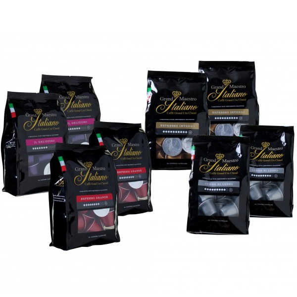 Bild zu Probierpaket Grand Maestro Italiano Collection Probierpaket mit 200 gemischten Kaffeekapseln für 36,99€