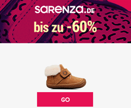 Bild zu Sarenza.de: Sale mit bis zu 60% Rabatt + 20€ Rabatt ab 50€ dank Newsletter-Gutschein + keine Versandkosten