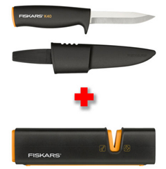 Bild zu Fiskars Universalmesser K40 + Xsharp Messerschärfer für 14,99€ (Vergleich: 23,99€)