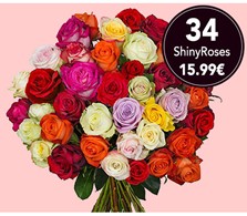 Bild zu Blume Ideal: Blumenstrauß “SweetRoses” mit 41 bunten Rosen (50cm Stiellänge) für 22,98€