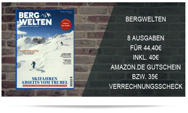 Bild zu 8 Ausgaben “Bergwelten” für 44€ + 40€ Amazon.de Gutschein als Prämie