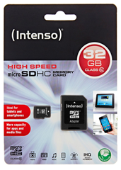 Bild zu Intenso microSDHC 32GB Speicherkarte Class 10 inkl. SDHC Adapter für 6€ (Vergleich: 8,78€)