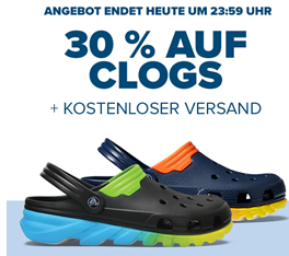 Bild zu Crocs: heute 30% auf alle Clogs + 30% Extra-Rabatt ab 55€