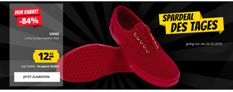 Bild zu SportSpar Deal des Tages: VANS U Era Unisex Sneaker rot für 12,12€ zzgl. 3,95€ Versand