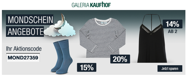 Bild zu Galeria Kaufhof Mondschein Angebote, z.B. 20% Rabatt auf ausgewählte Kindermode
