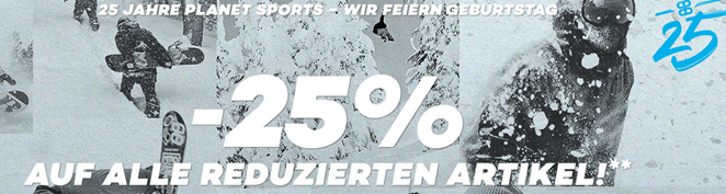 Bild zu 25 Jahre Planet Sport mit 25% Extra-Rabatt auf bereits reduzierte Artikel