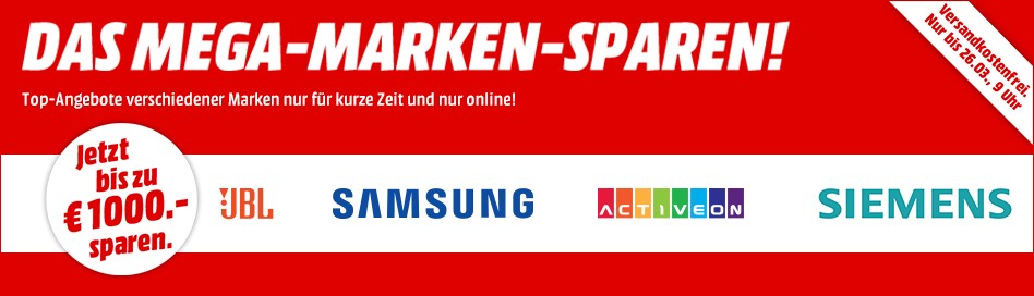 Bild zu MediaMarkt: Mega Marken Sparen mit Angeboten von JBL, Samsung, Activeon und Siemens