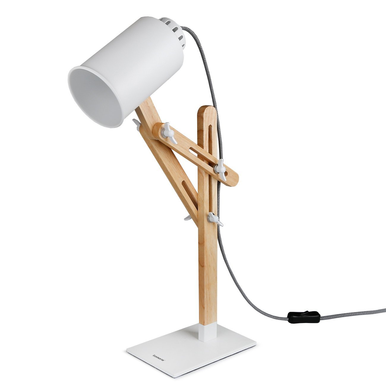 Bild zu Tomons Holz Designer Lampe mit Schwenkarm und verschiedenen Lichtfarben für 23,99€