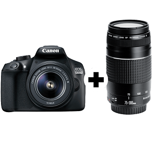 Bild zu DSLR Canon EOS 1300D Kit 18-55 mm und 75-300 mm für 366€