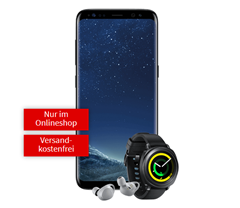 Bild zu Samsung Galaxy S8 & Samsung Gear Sport & Gear IconX 2018 für 69€ mit 2GB Vodafone Datenflat + Allnet-Flat für 26,99€/Monat