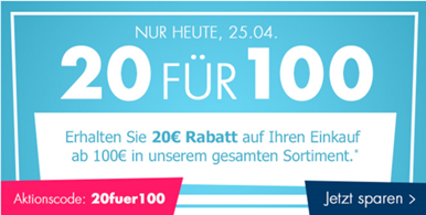 Bild zu Karstadt: nur heute 20€ Rabatt ab 100€ Bestellwert