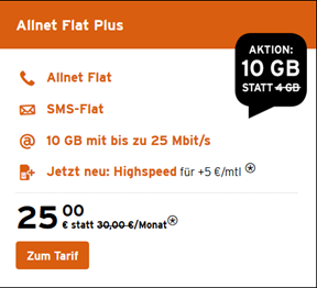 Bild zu Congstar: Allnet Flat, 10GB LTE Datenflat, SMS Flat im Telekom Netz & monatlich kündbar für 30€/Monat