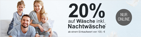 Bild zu Galeria Kaufhof: 20 % Rabatt auf Wäsche und Nachtwäsche (ab 100€)
