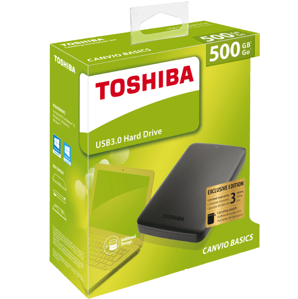 Bild zu Externe 2,5 Zoll Festplatte Toshiba Canvio Basics (500 GB) für 29€ (Vergleich: 35,99€)
