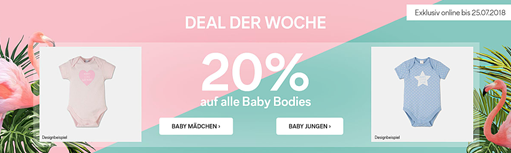 Bild zu C&A: 20% Extra Rabatt auf Baby Bodies + 10% Newsletter Rabatt