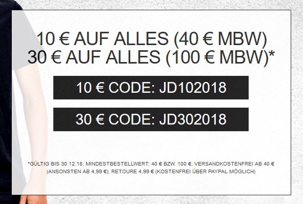 Bild zu Jeans-Direct: Sale mit bis zu 70% Rabatt + weitere 10€ Rabatt (ab 40€) oder 20€ (ab 100€)