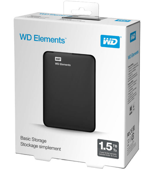 Bild zu Externe 2,5 Zoll Festplatte WD Elements (1,5 TB) für 48€ (Vergleich: 59,90€)