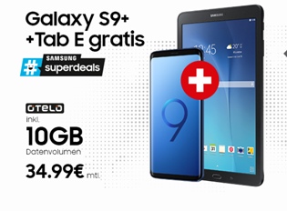 Bild zu Samsung Galaxy S9+ Dual-SIM + Samsung Tab E mit Otelo (Vodafone Netz) inkl. 10GB LTE Datenflat, SMS und Sprachflat für 34,99€/Monat