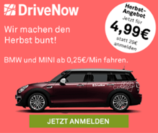 Bild zu DriveNow: Anmeldung nur 4,99€ (anstatt 29€) inkl. 15 Freiminuten